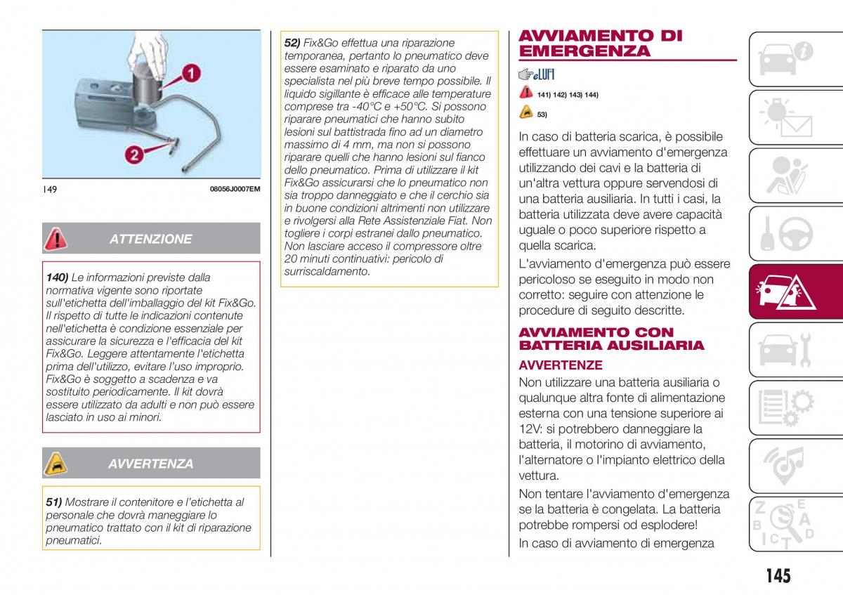 Fiat Tipo combi manuale del proprietario / page 147