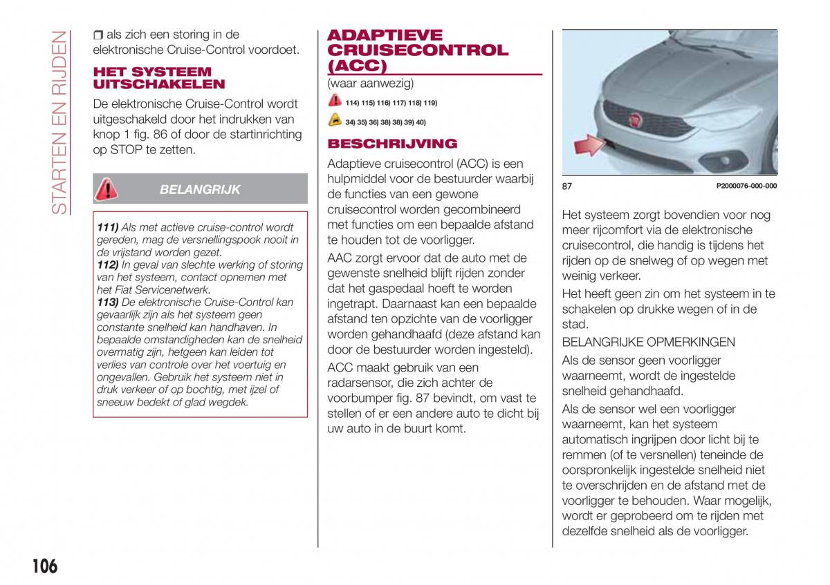 Fiat Tipo combi handleiding / page 108