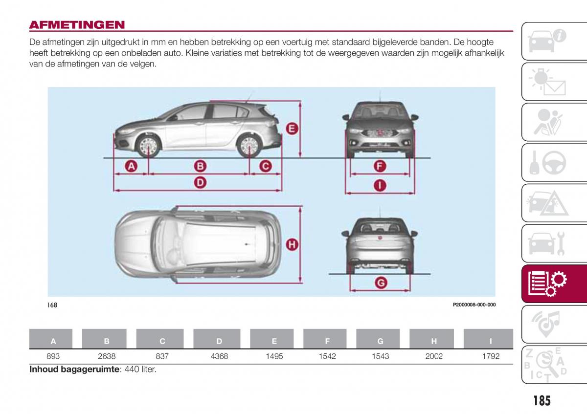 Fiat Tipo combi handleiding / page 187