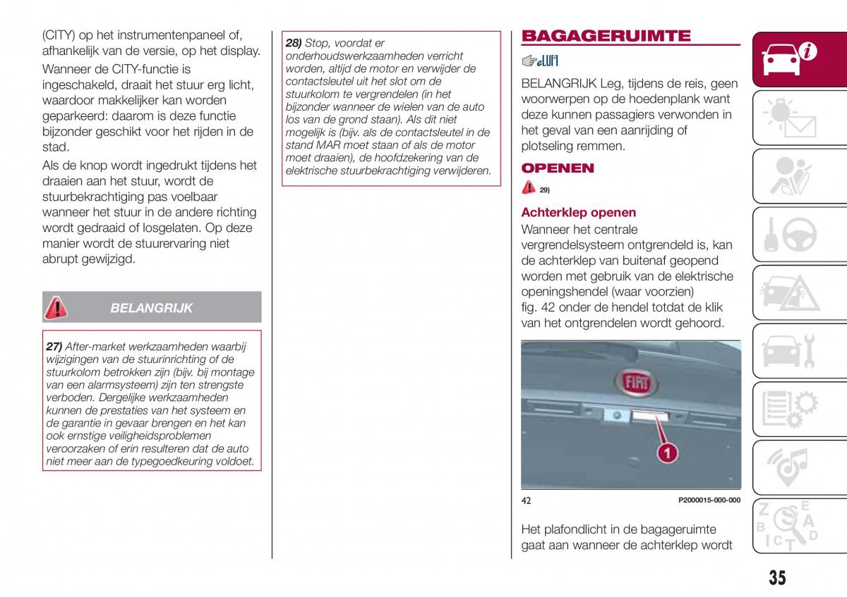 Fiat Tipo combi handleiding / page 37