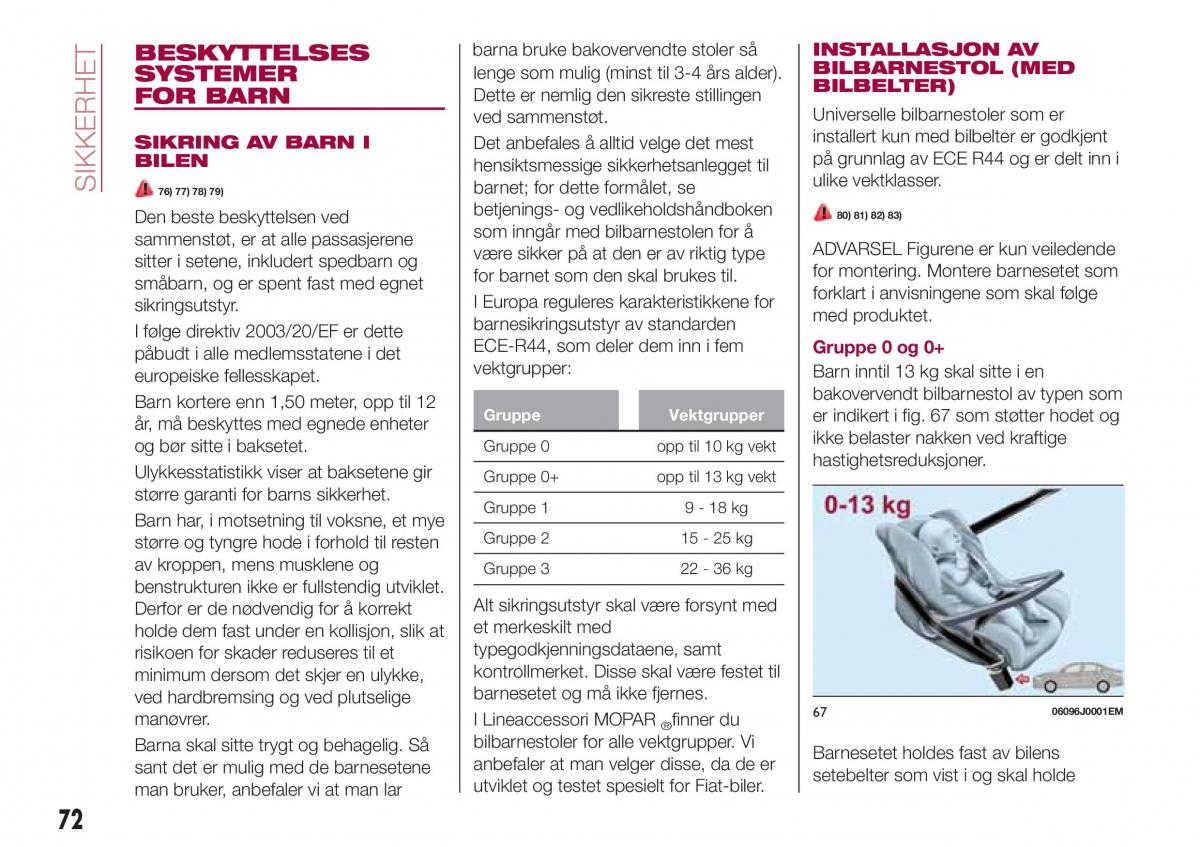 Fiat Tipo combi bruksanvisningen / page 74