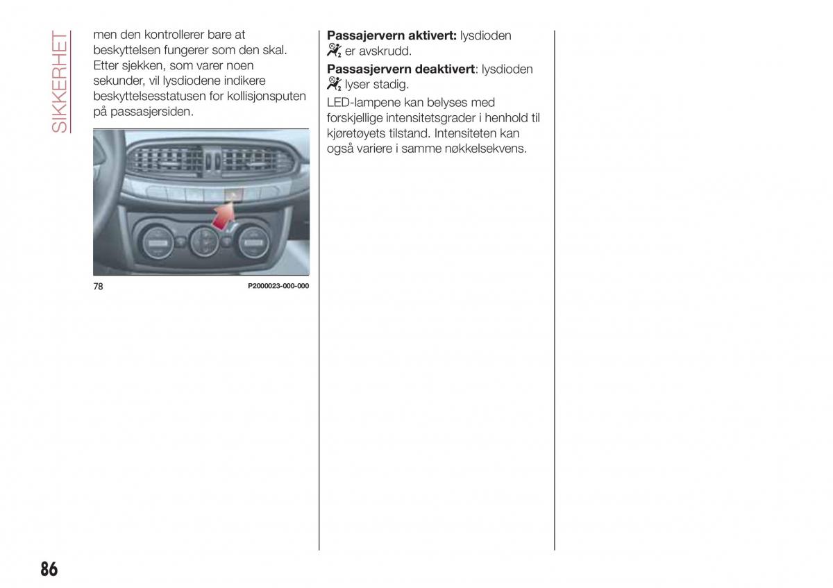 Fiat Tipo combi bruksanvisningen / page 88