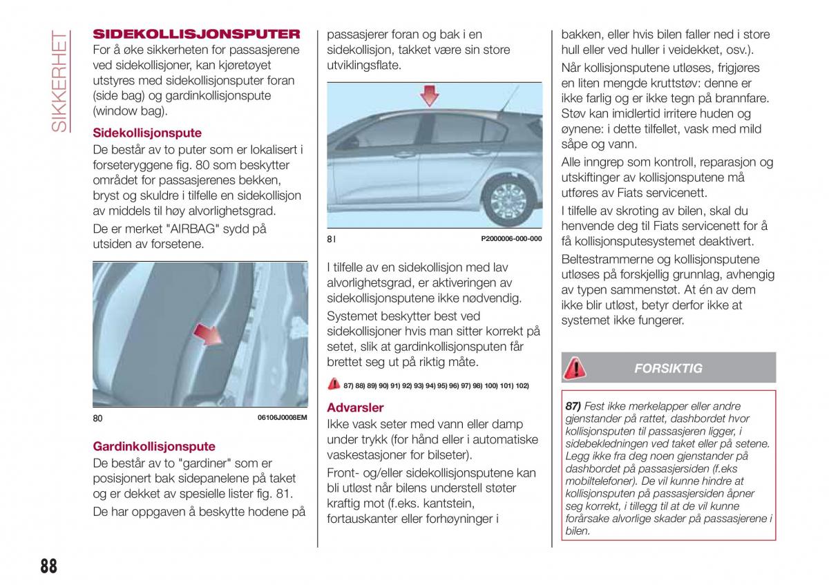 Fiat Tipo combi bruksanvisningen / page 90