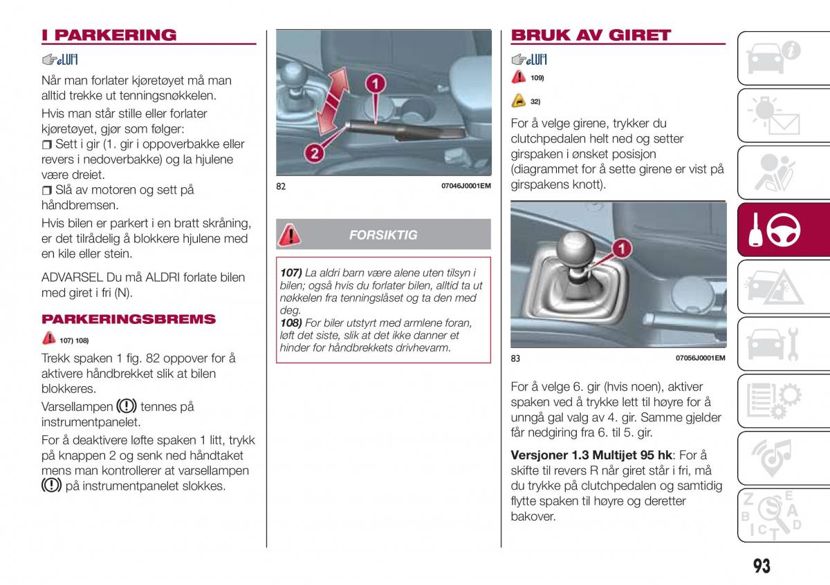 Fiat Tipo combi bruksanvisningen / page 95