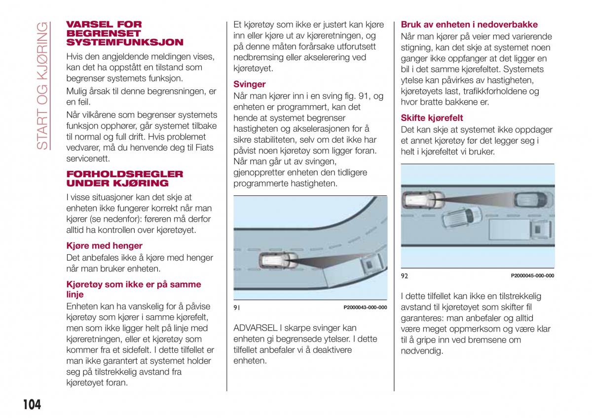 Fiat Tipo combi bruksanvisningen / page 106