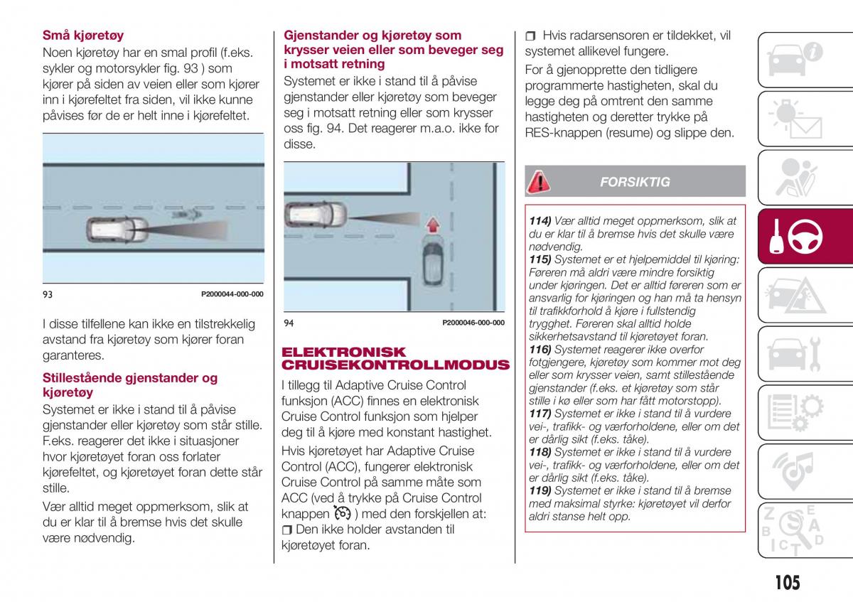 Fiat Tipo combi bruksanvisningen / page 107