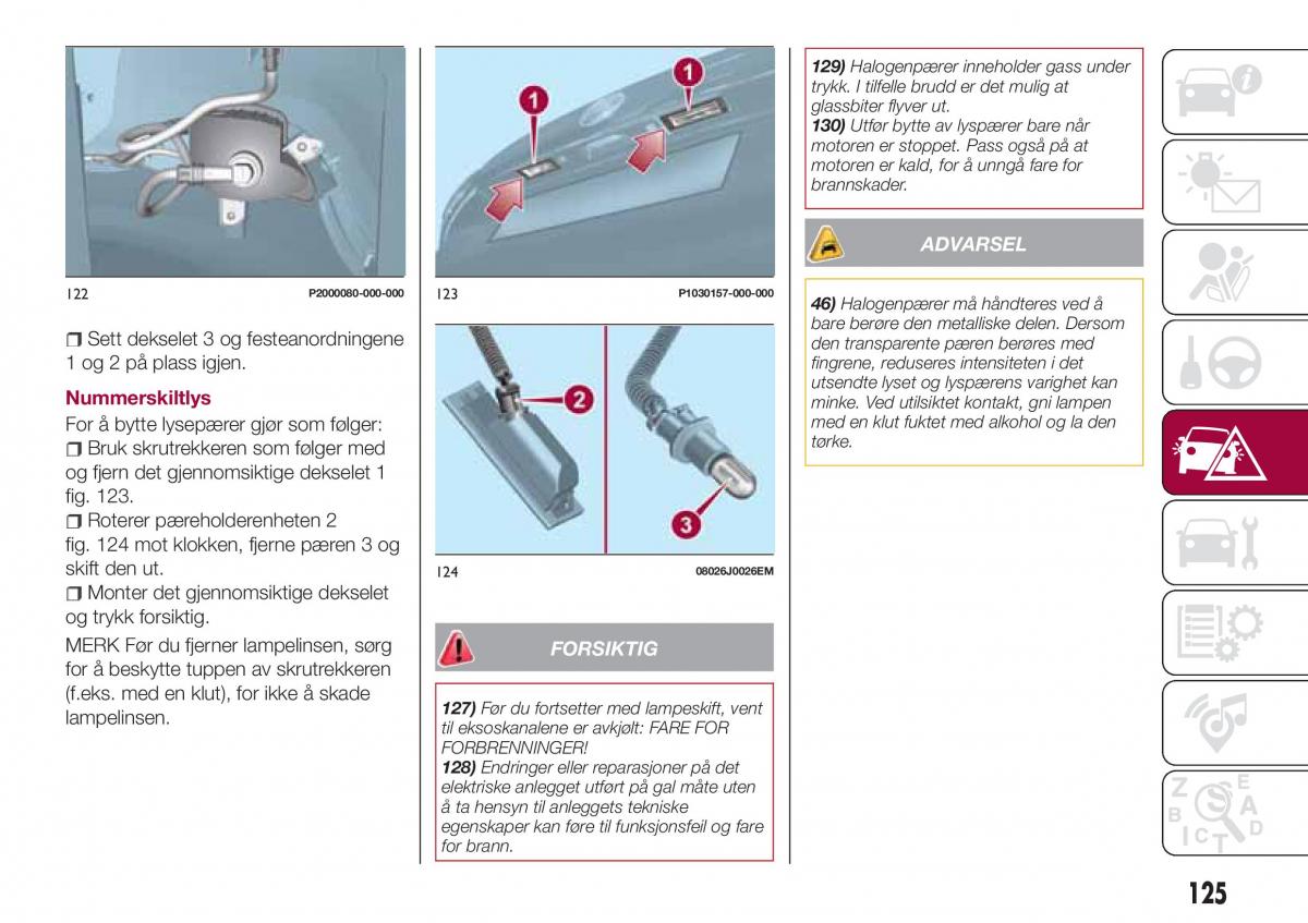 Fiat Tipo combi bruksanvisningen / page 127