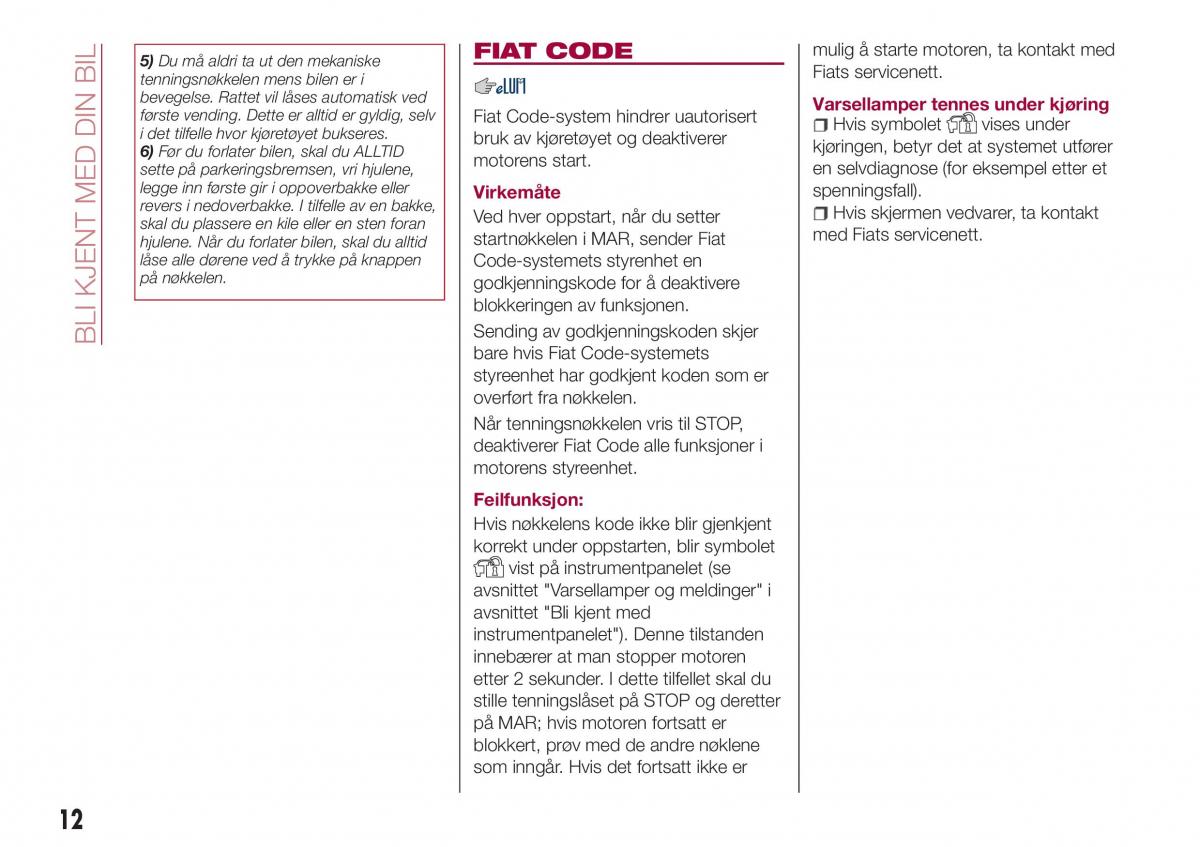 Fiat Tipo combi bruksanvisningen / page 14