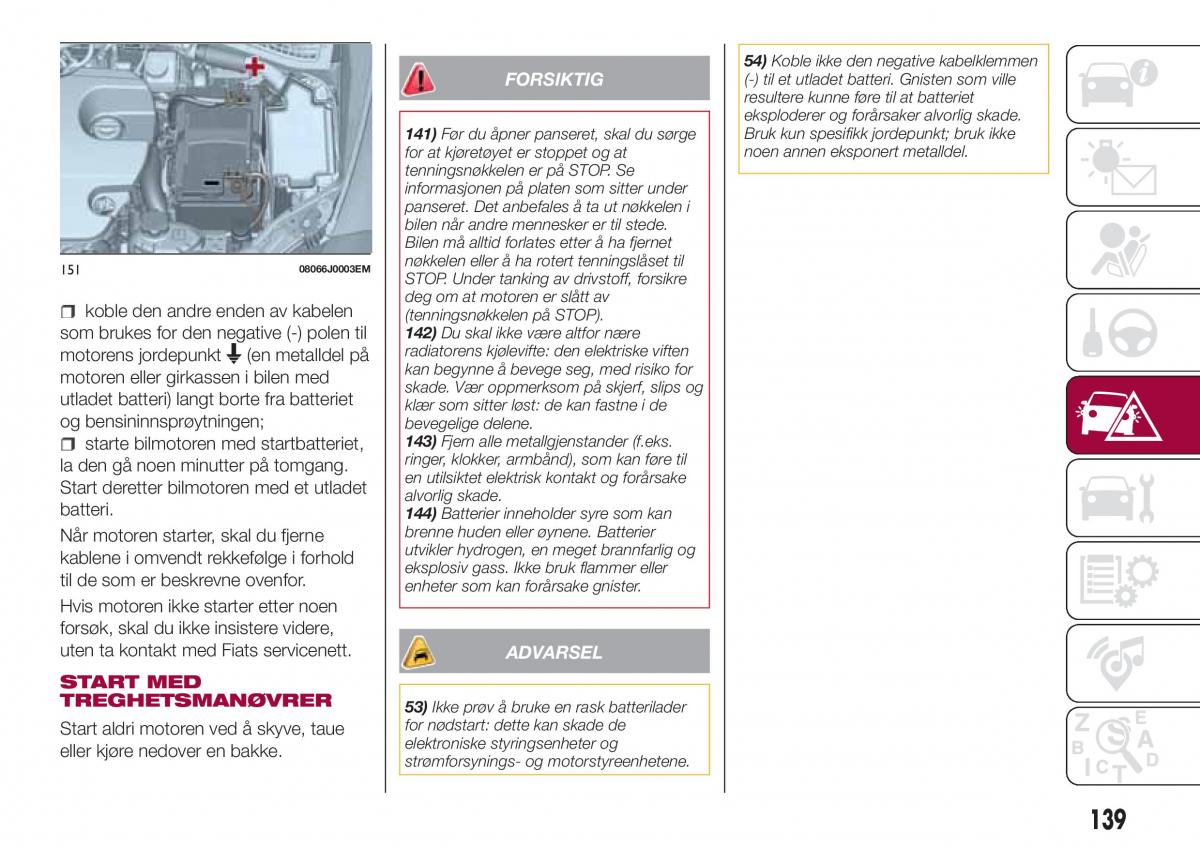 Fiat Tipo combi bruksanvisningen / page 141