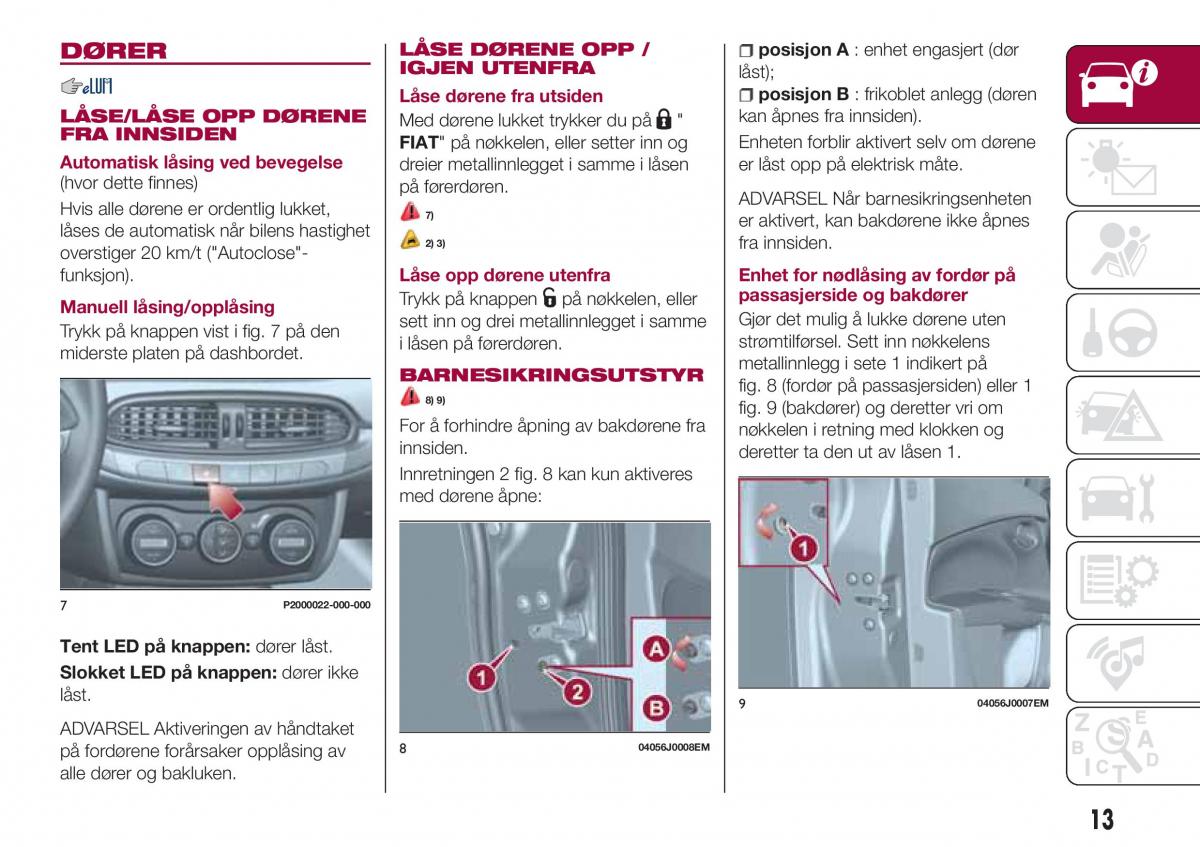 Fiat Tipo combi bruksanvisningen / page 15