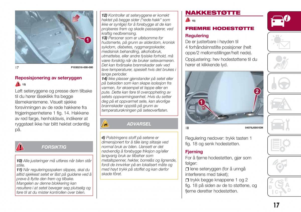 Fiat Tipo combi bruksanvisningen / page 19