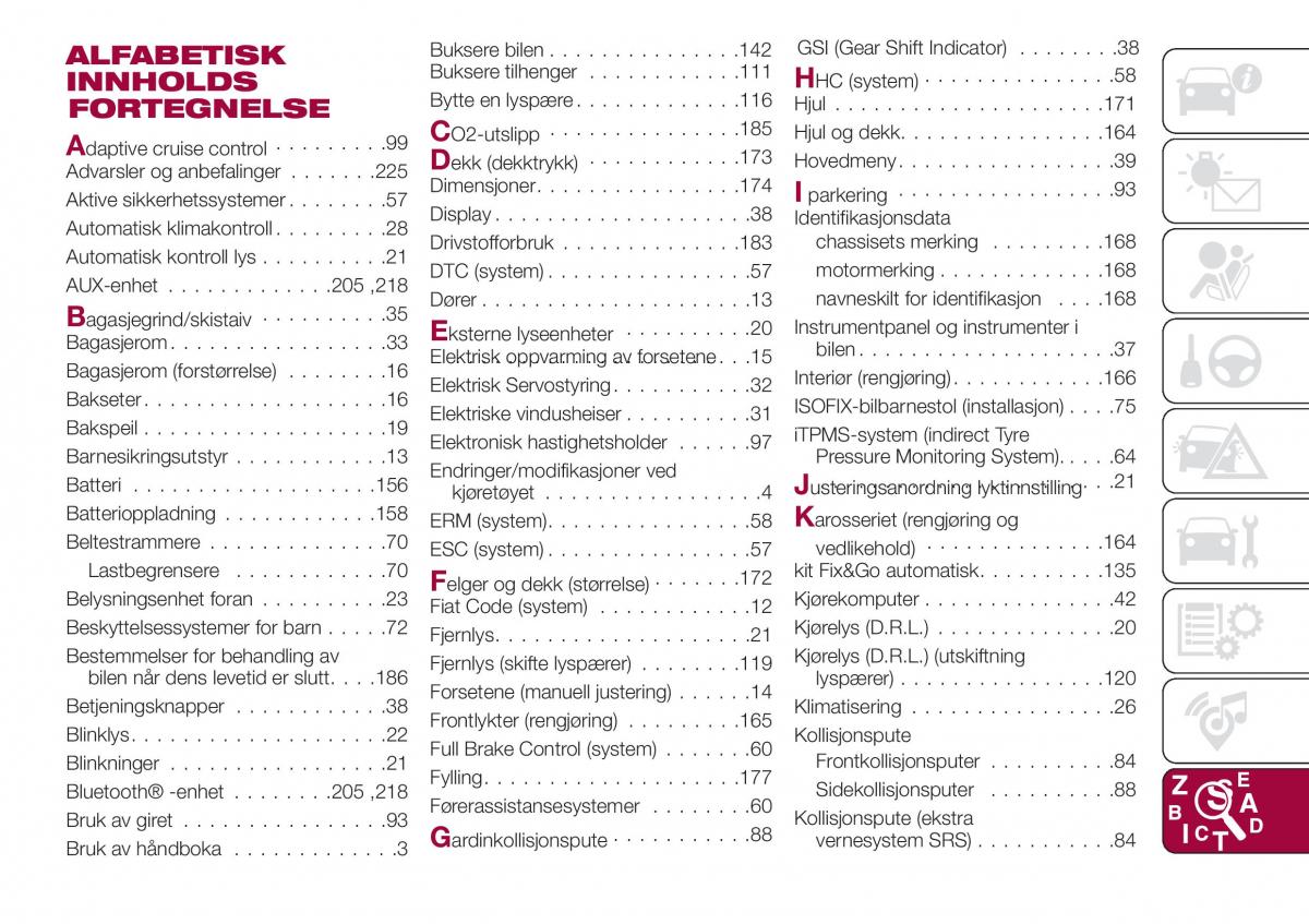 Fiat Tipo combi bruksanvisningen / page 231