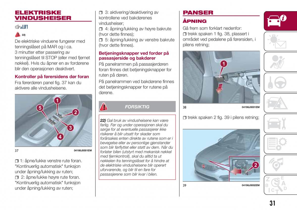 Fiat Tipo combi bruksanvisningen / page 33