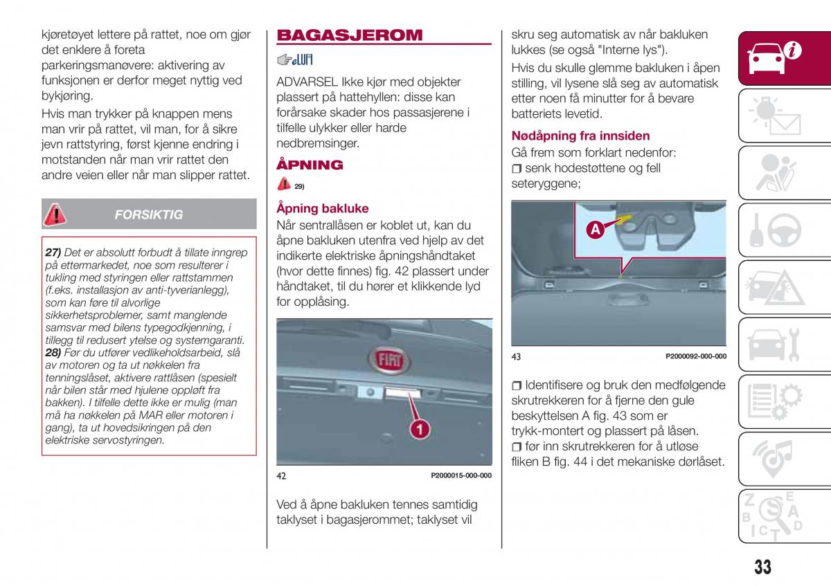 Fiat Tipo combi bruksanvisningen / page 35