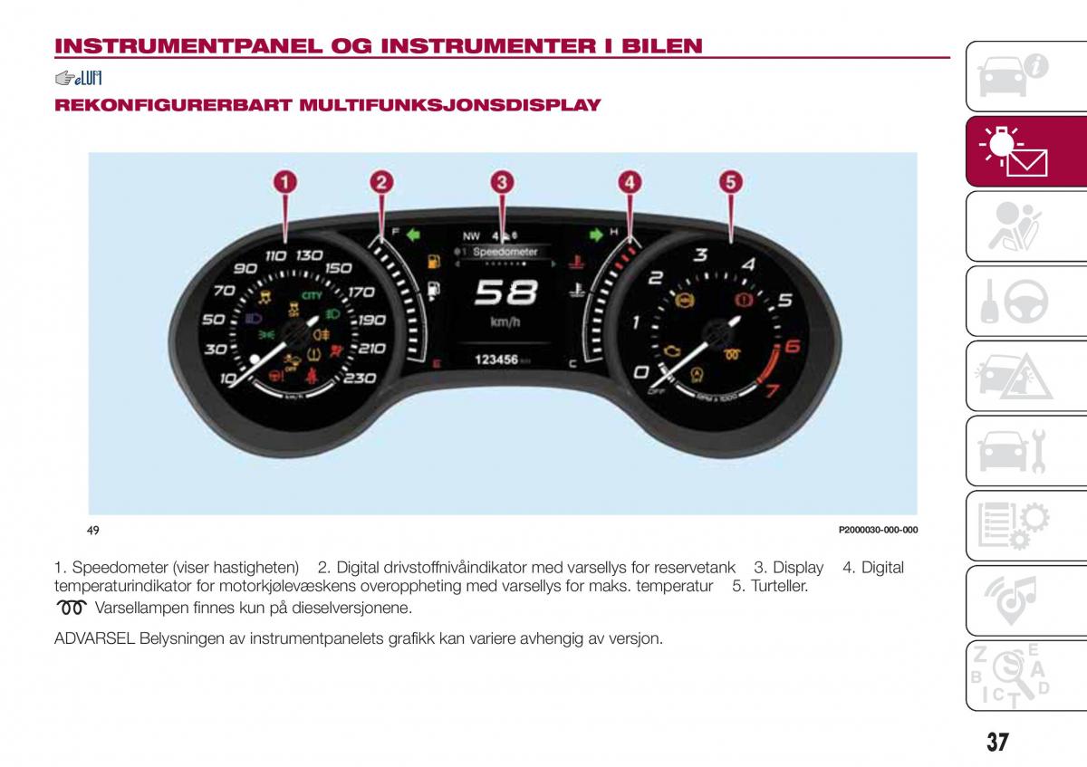 Fiat Tipo combi bruksanvisningen / page 39