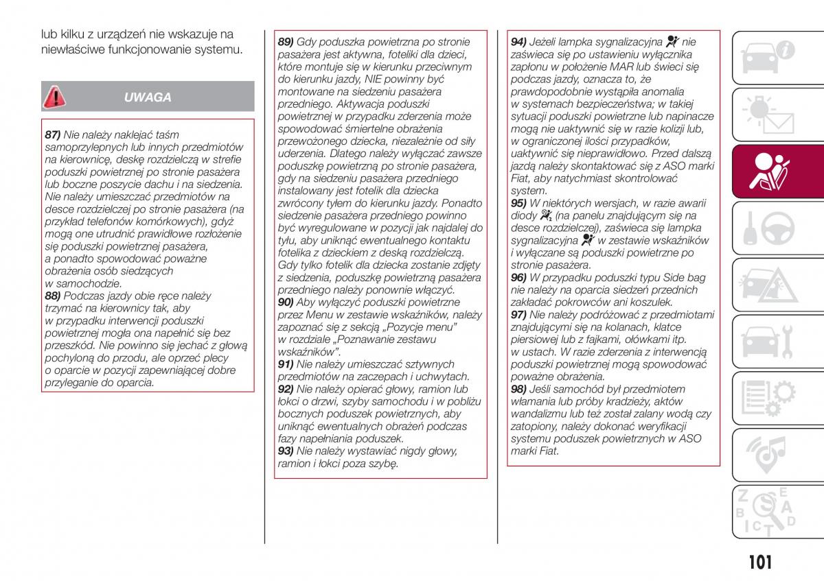 Fiat Tipo combi instrukcja obslugi / page 103