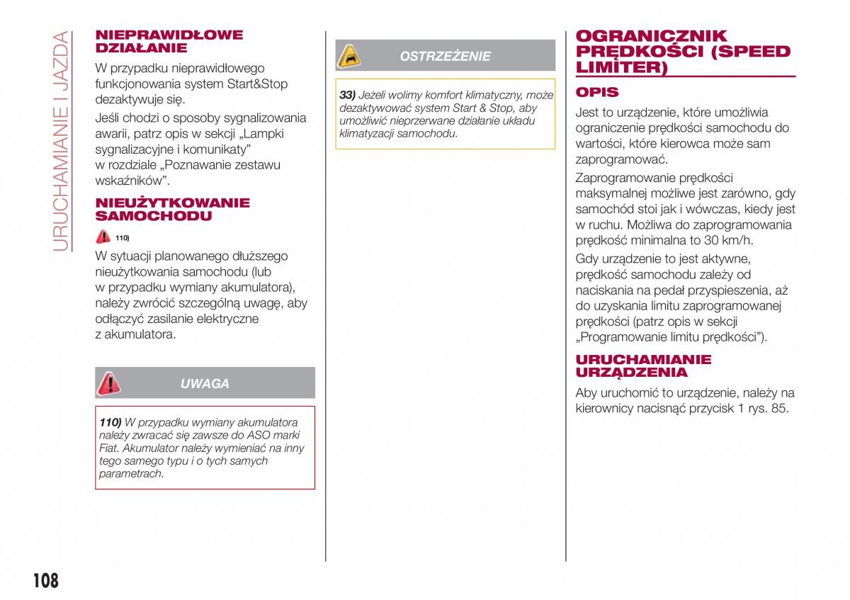 Fiat Tipo combi instrukcja obslugi / page 110