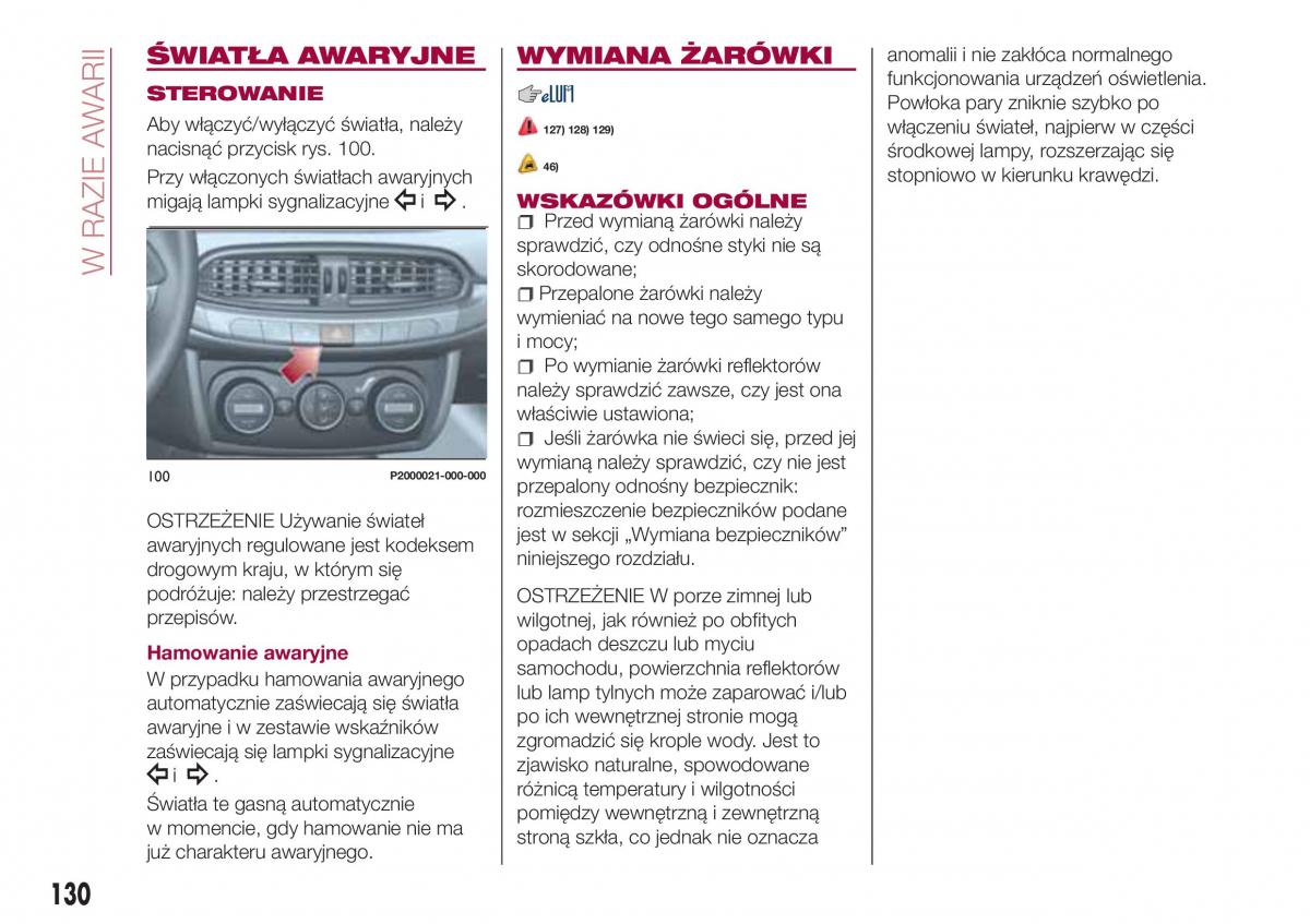 Fiat Tipo combi instrukcja obslugi / page 132