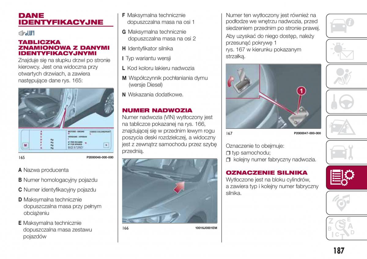 Fiat Tipo combi instrukcja obslugi / page 189