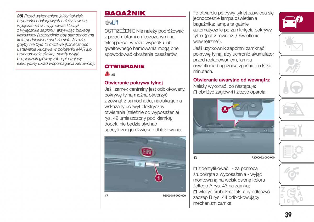 Fiat Tipo combi instrukcja obslugi / page 41