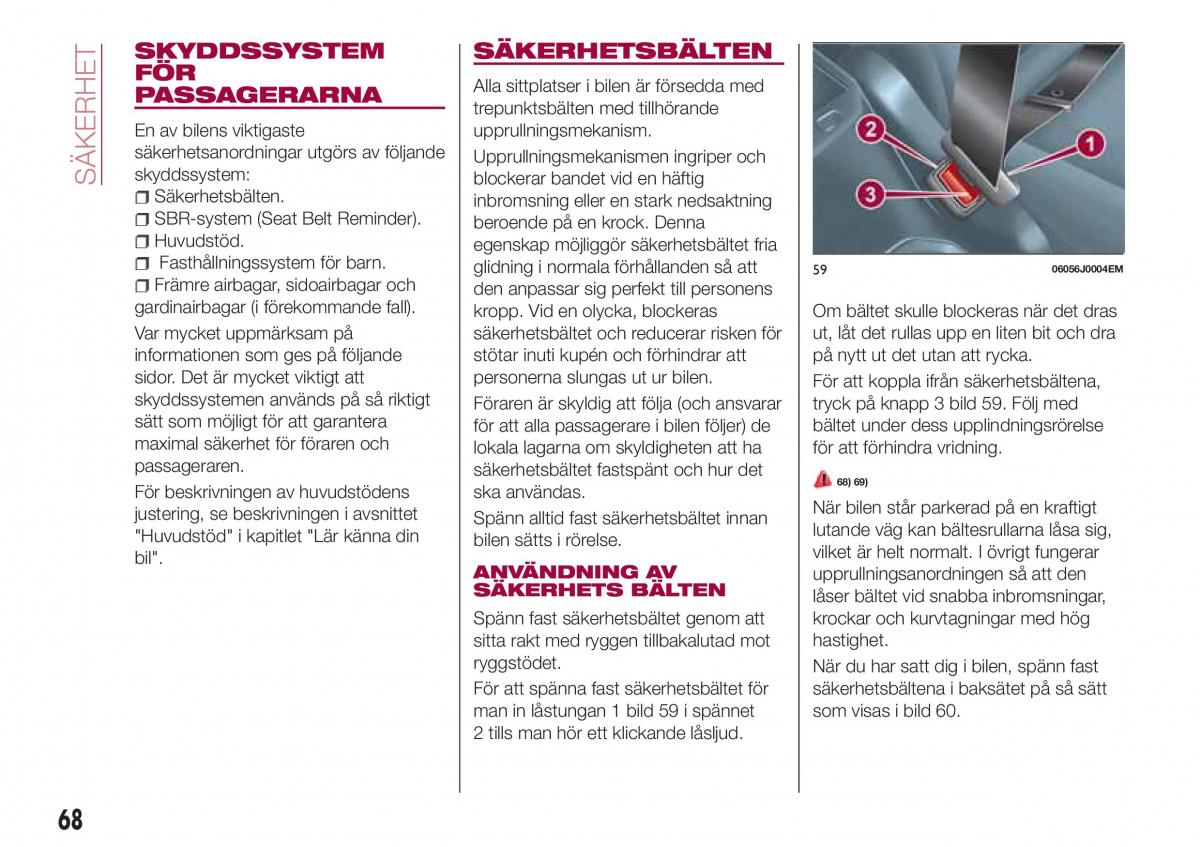 Fiat Tipo combi instruktionsbok / page 70