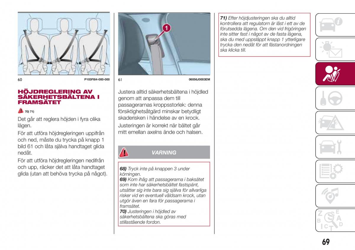 Fiat Tipo combi instruktionsbok / page 71