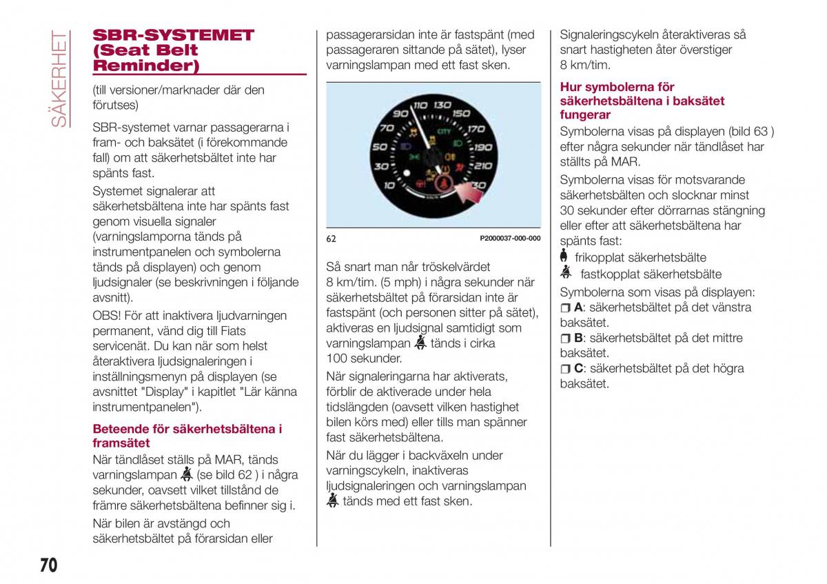 Fiat Tipo combi instruktionsbok / page 72