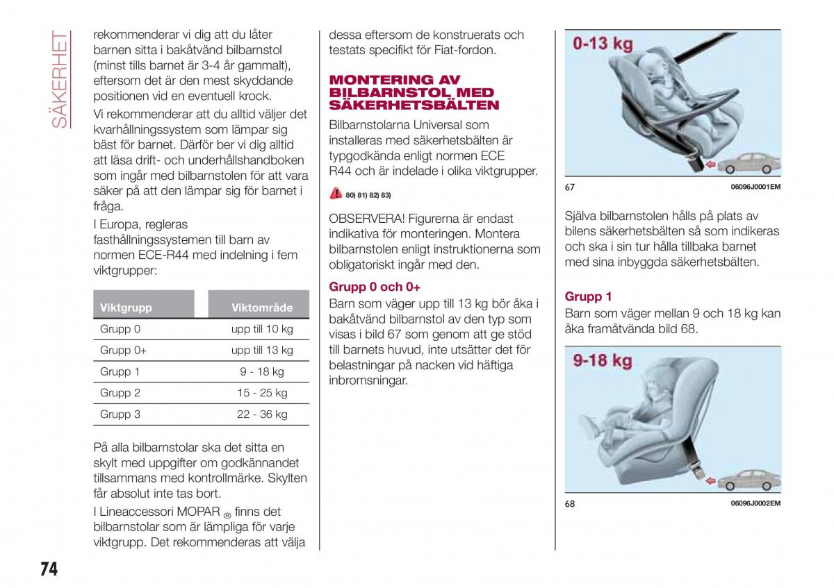 Fiat Tipo combi instruktionsbok / page 76