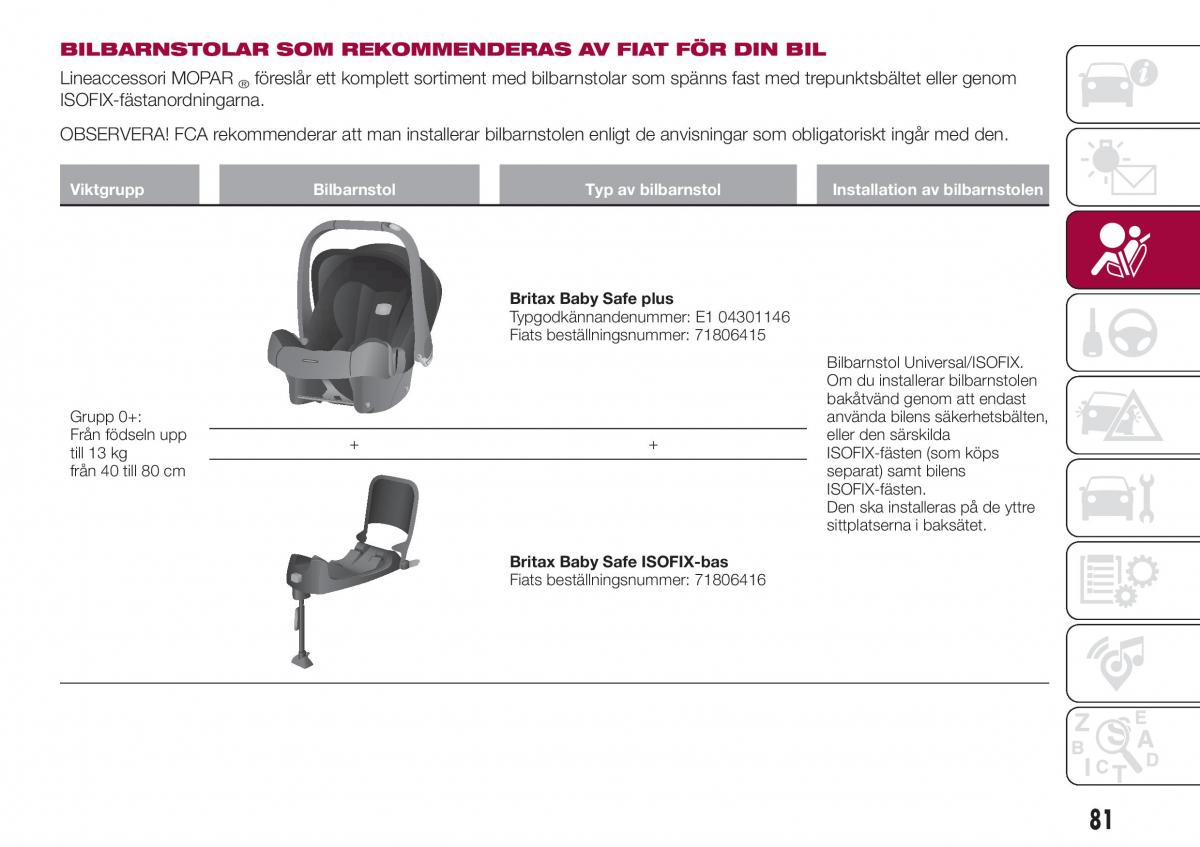 Fiat Tipo combi instruktionsbok / page 83