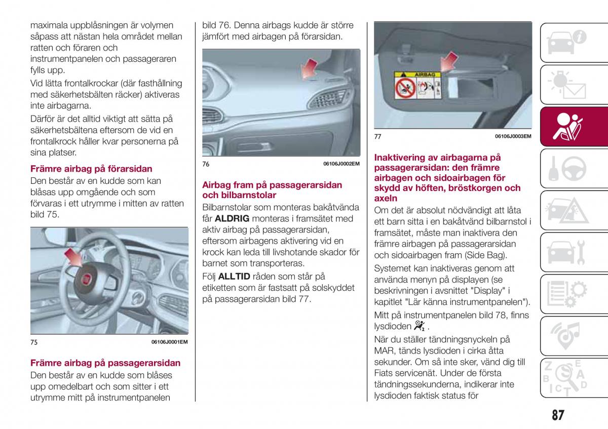 Fiat Tipo combi instruktionsbok / page 89