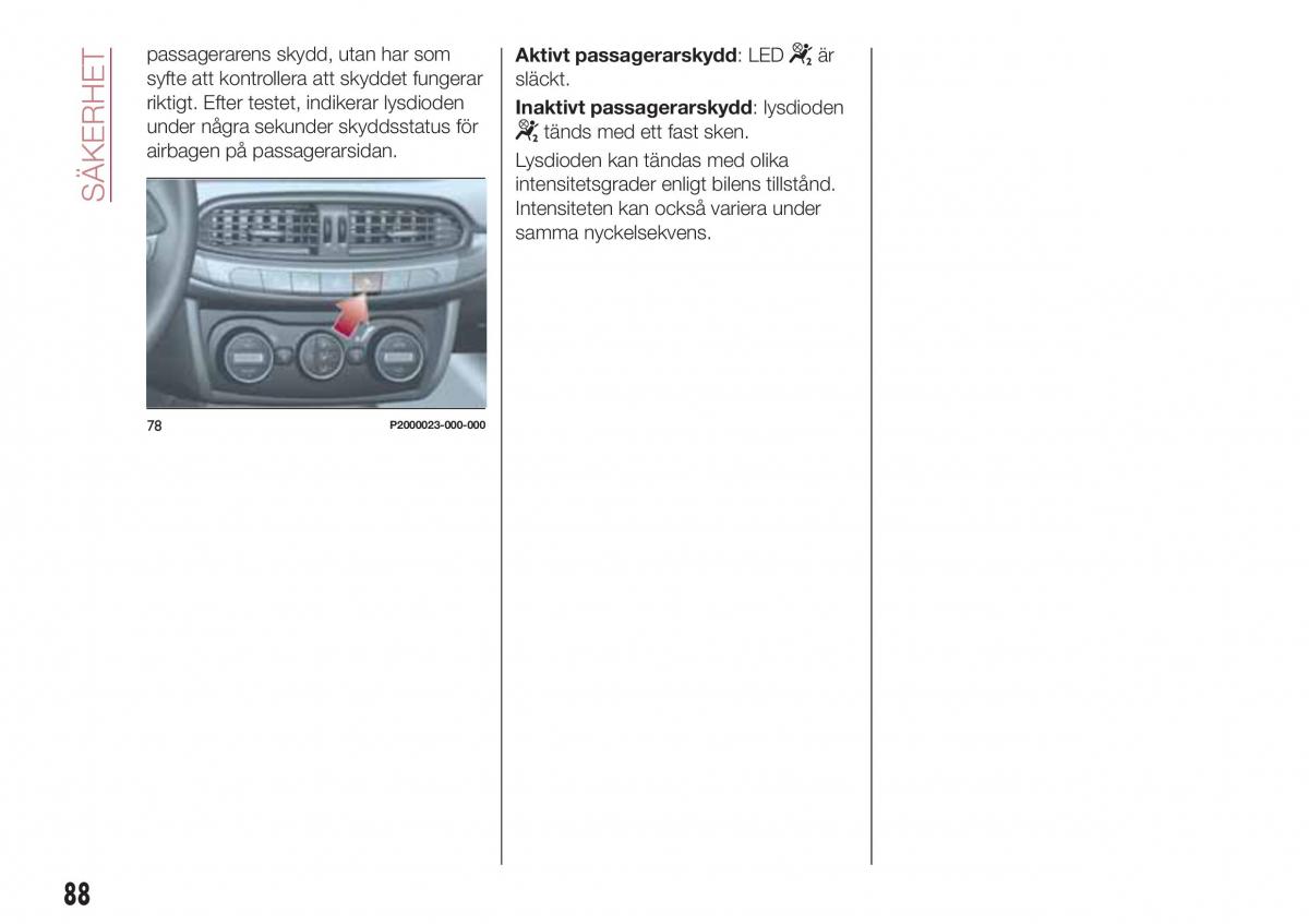 Fiat Tipo combi instruktionsbok / page 90