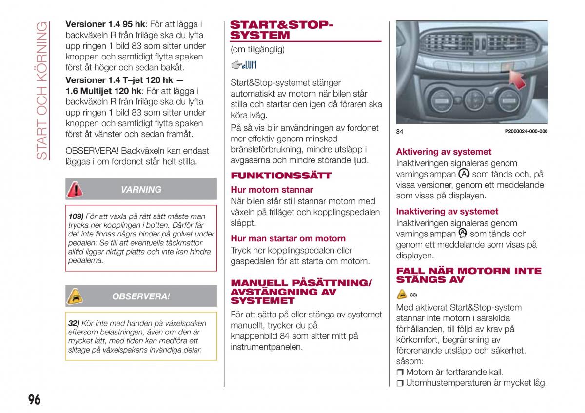 Fiat Tipo combi instruktionsbok / page 98