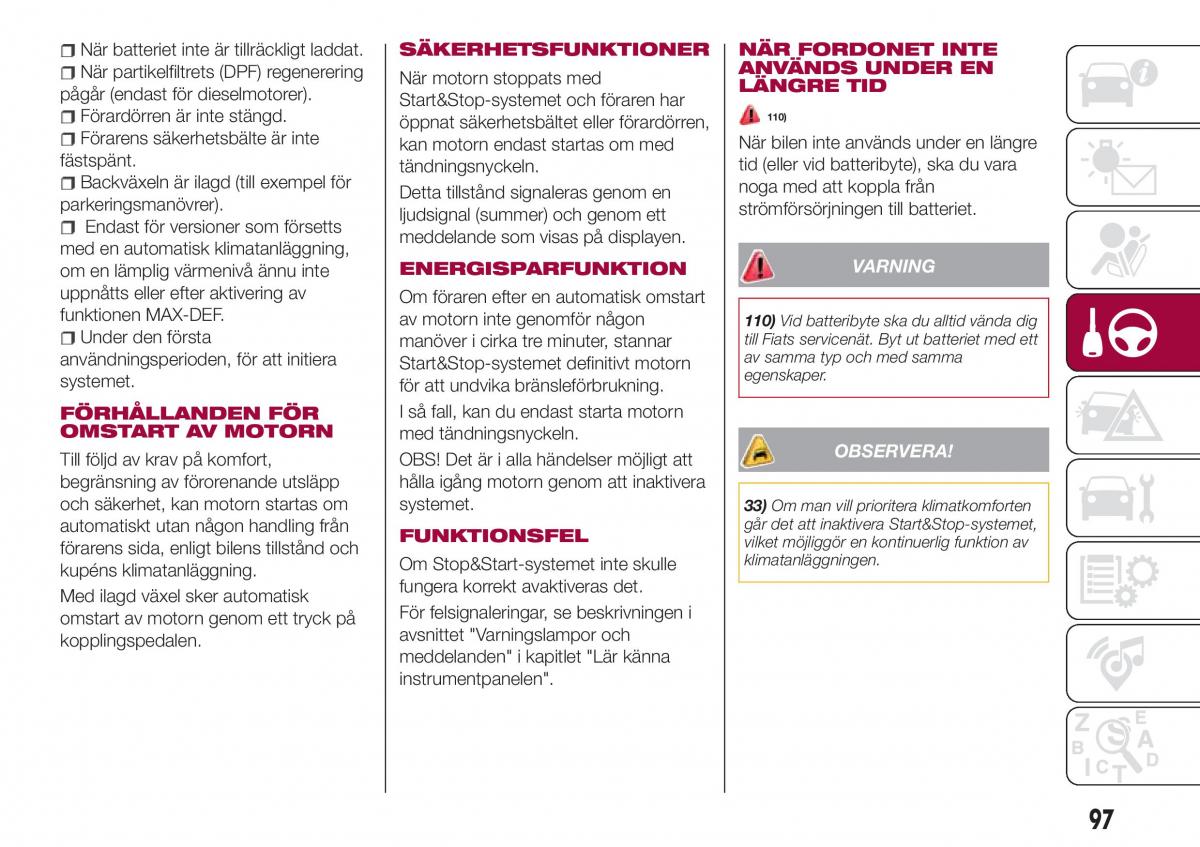 Fiat Tipo combi instruktionsbok / page 99