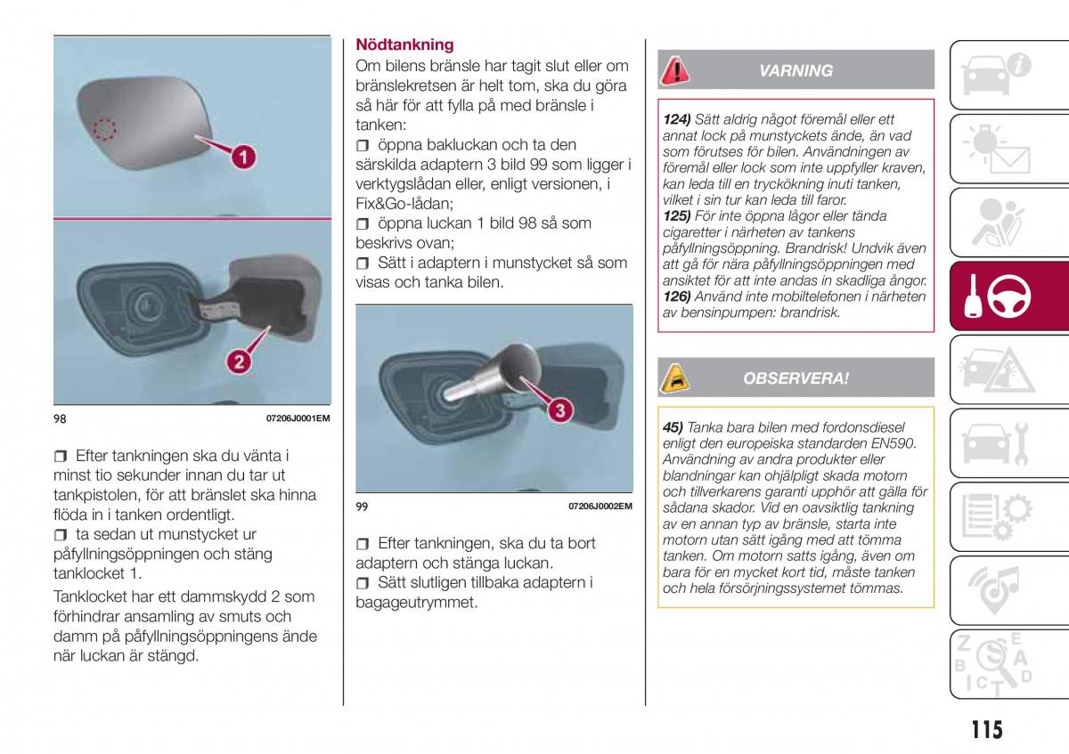 Fiat Tipo combi instruktionsbok / page 117