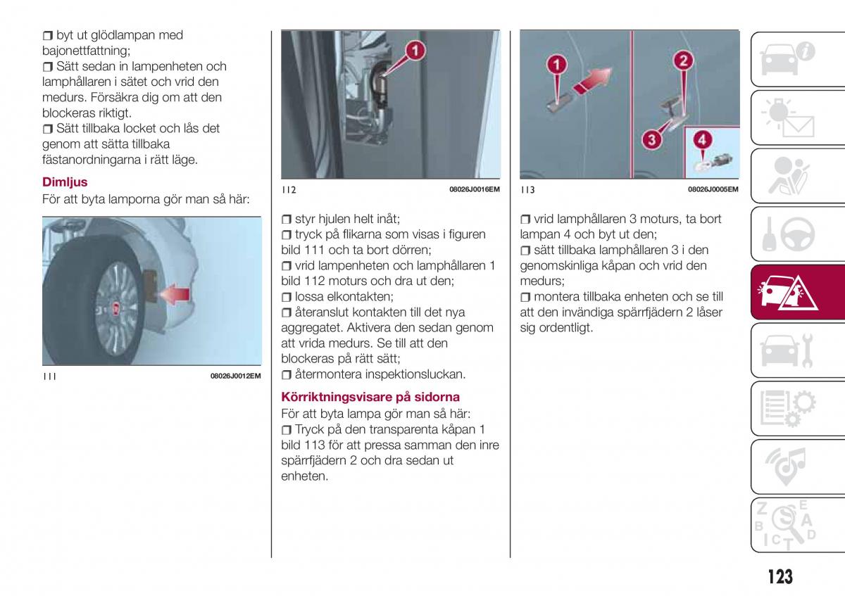 Fiat Tipo combi instruktionsbok / page 125