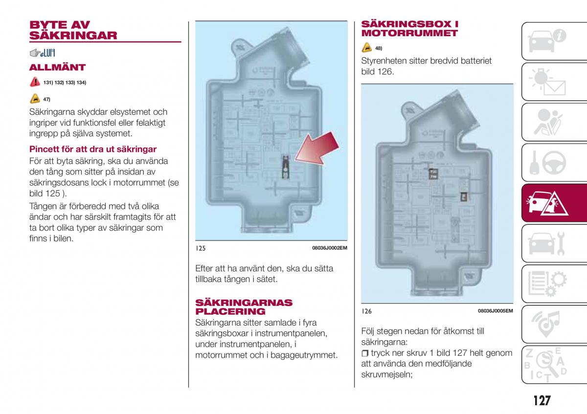 Fiat Tipo combi instruktionsbok / page 129