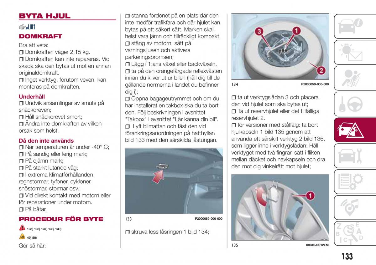 Fiat Tipo combi instruktionsbok / page 135