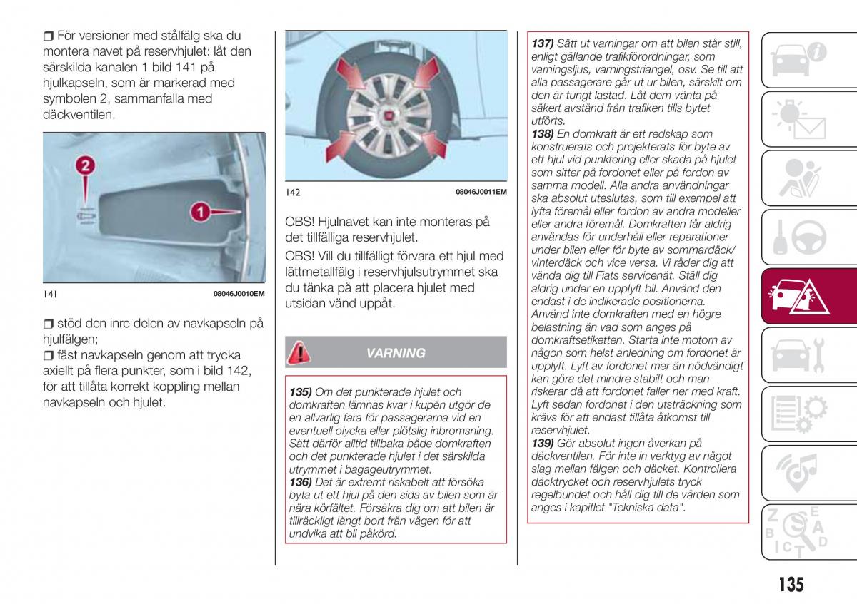 Fiat Tipo combi instruktionsbok / page 137