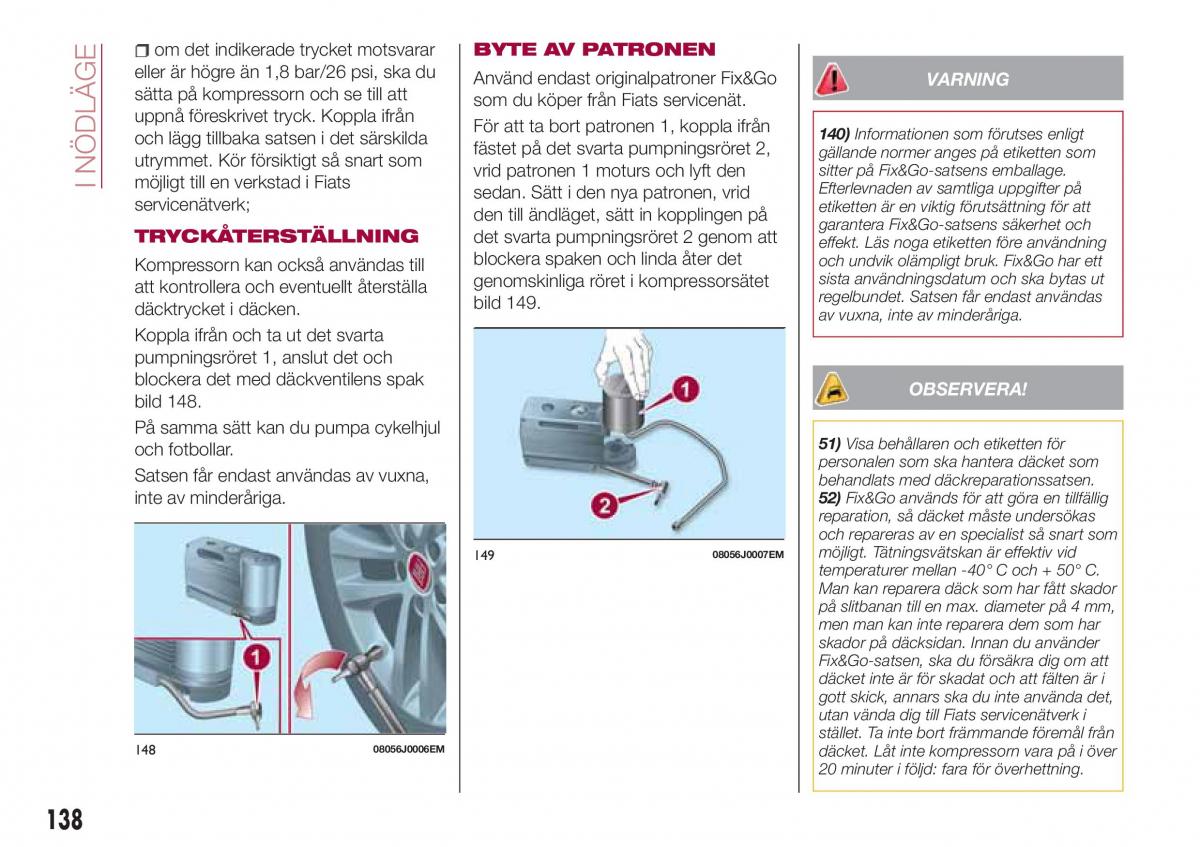 Fiat Tipo combi instruktionsbok / page 140