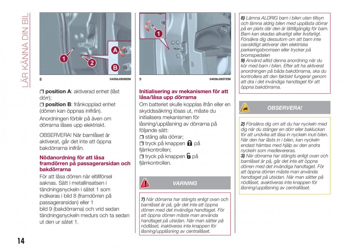 Fiat Tipo combi instruktionsbok / page 16