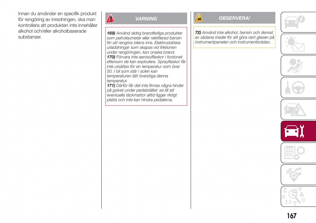 Fiat Tipo combi instruktionsbok / page 169