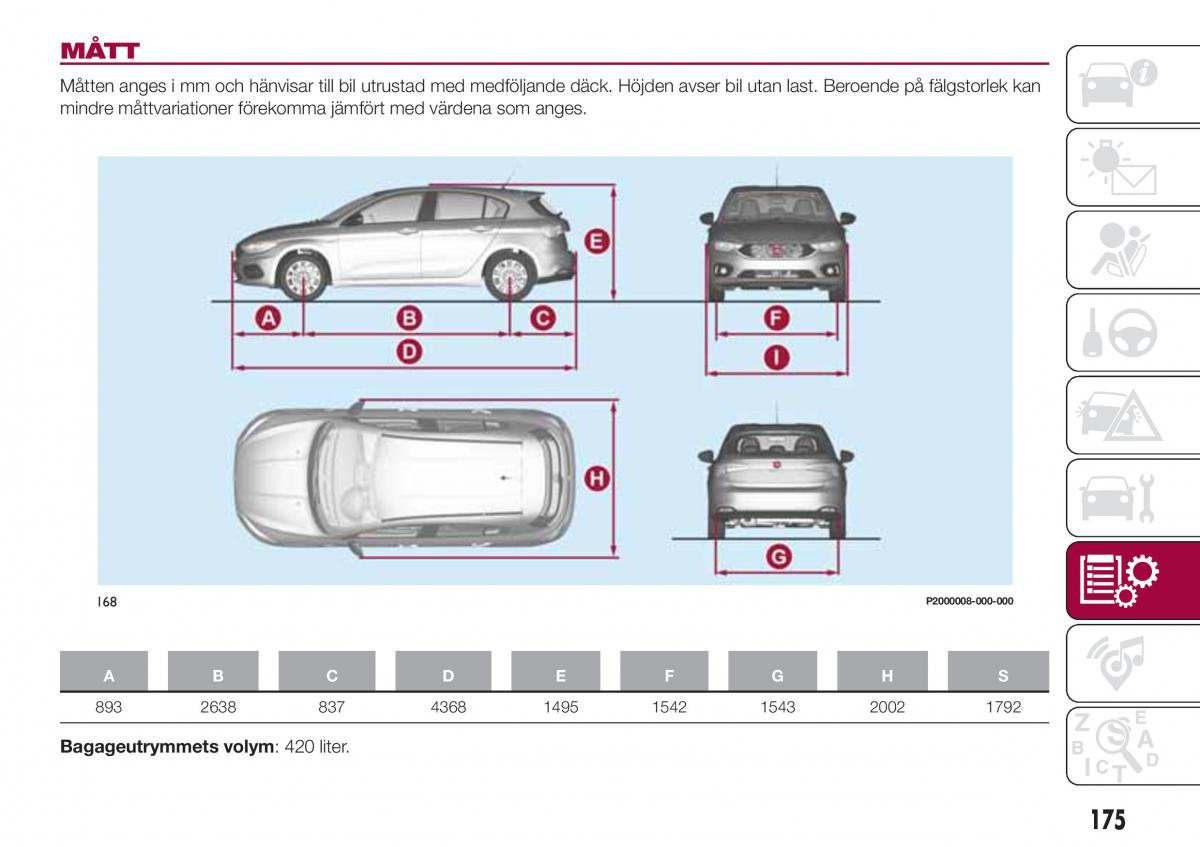 Fiat Tipo combi instruktionsbok / page 177