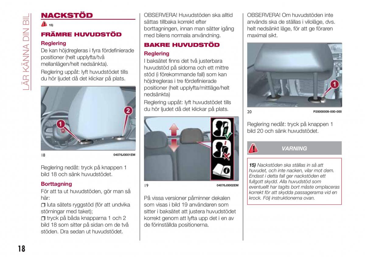 Fiat Tipo combi instruktionsbok / page 20