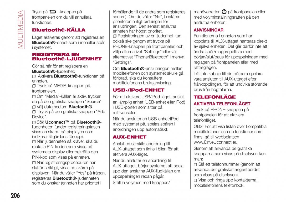 Fiat Tipo combi instruktionsbok / page 208