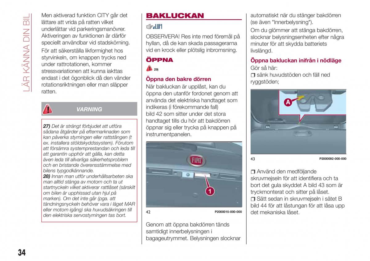 Fiat Tipo combi instruktionsbok / page 36