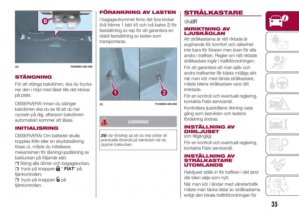 Fiat Tipo combi instruktionsbok / page 37