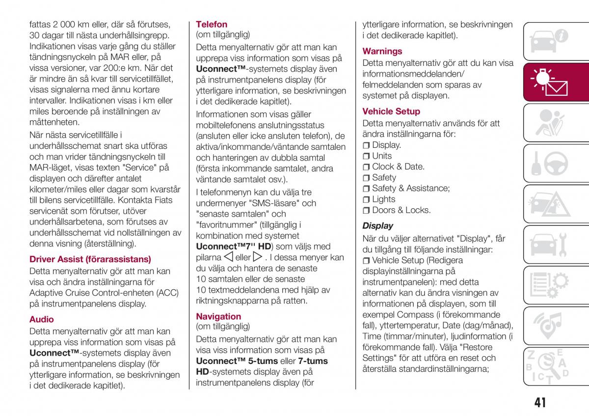 Fiat Tipo combi instruktionsbok / page 43