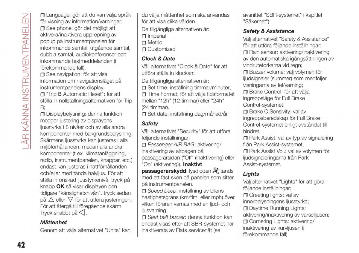 Fiat Tipo combi instruktionsbok / page 44