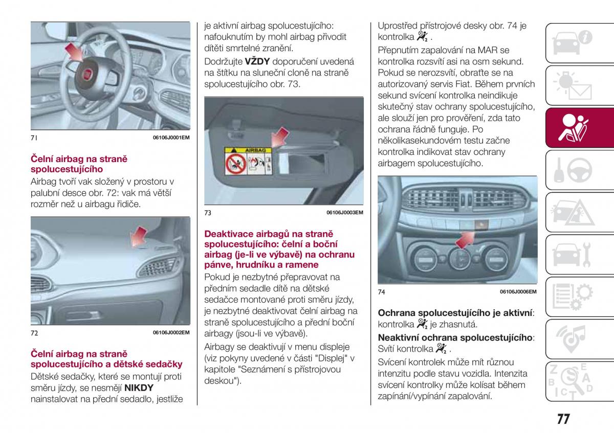 Fiat Tipo sedan navod k obsludze / page 79