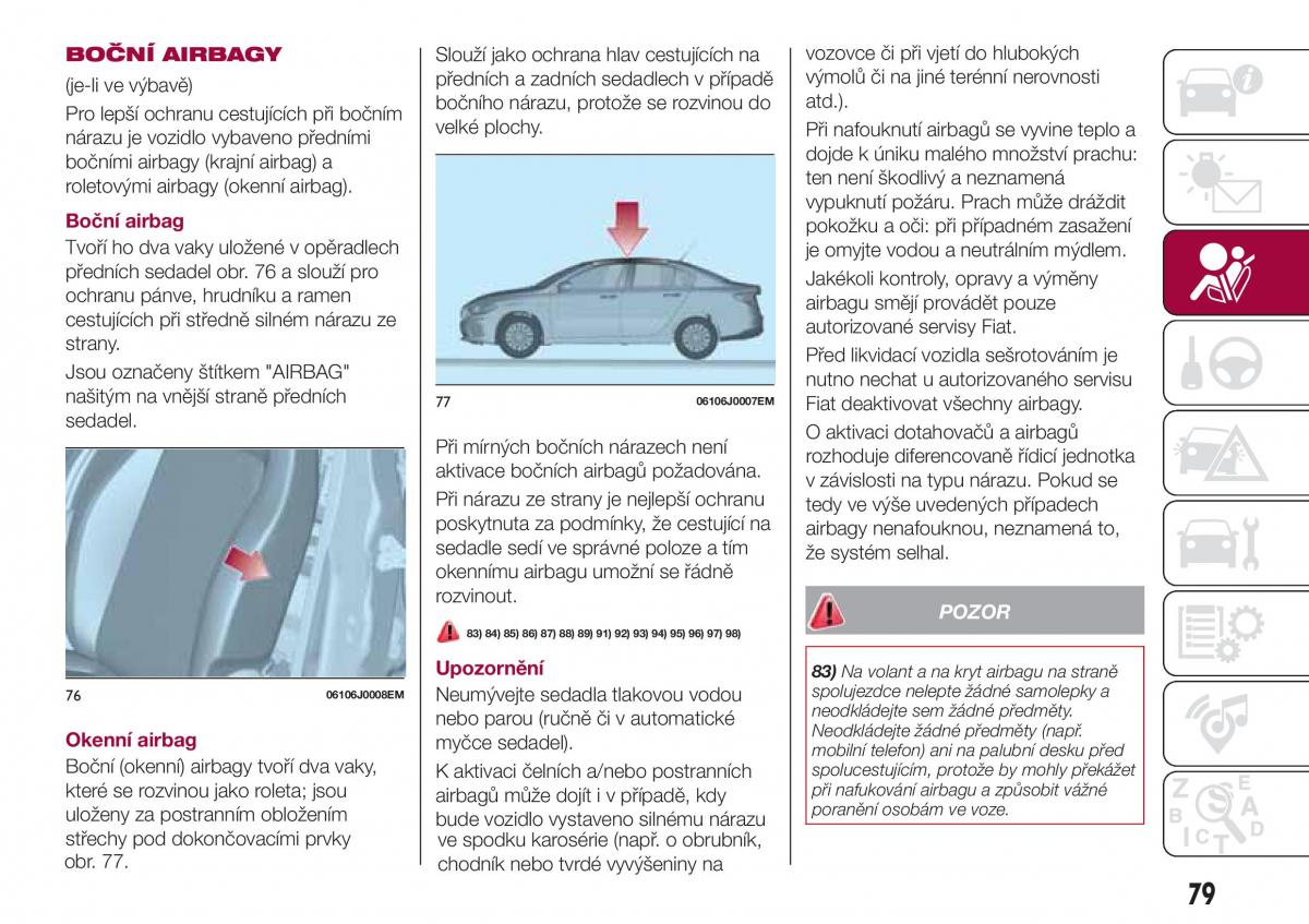 Fiat Tipo sedan navod k obsludze / page 81